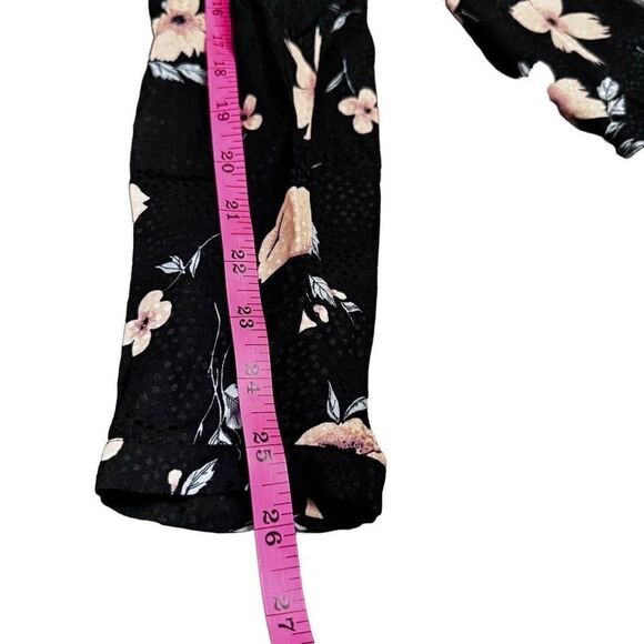 NWOT Rebecca Taylor Black Floral Jacquard Daniella Silk Blouse Size 2 Small - Picture 15 of 16